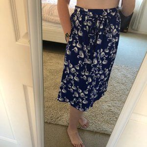 Anthropologie Porridge Swan midi skirt